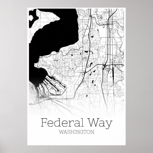 Federal Way Map _ Washington _ City Map Poster