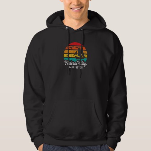 Federal Way Wa Federal Way Washington Retro Sunset Hoodie