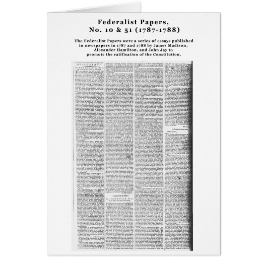 Federalist Papers, No. 10 & No. 51 (1787-1788) (Front)