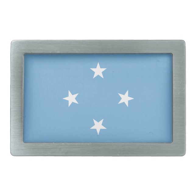 Federated States of Micronesia Flag Belt Buckle (Front)