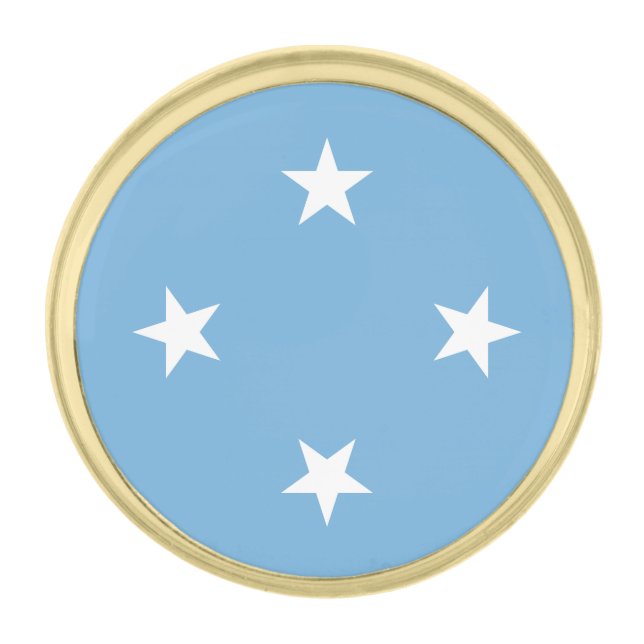 Federated States of Micronesia Flag Gold Finish Lapel Pin (Front)