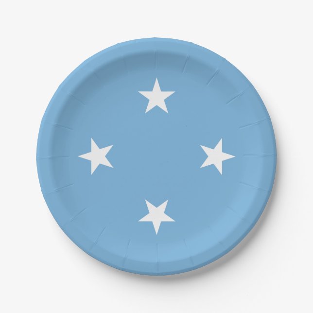 Federated States of Micronesia Flag Paper Plates (Front)