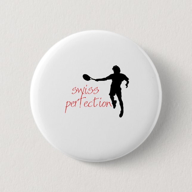 Federer Tshirt Swiss Perfection Pinback Button (Front)