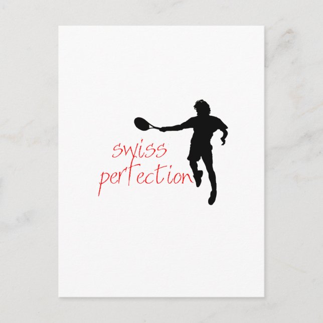 Federer Tshirt Swiss Perfection Postcard (Front)