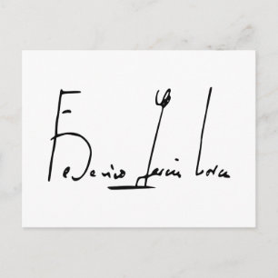 Federico García Lorca signature Postcard