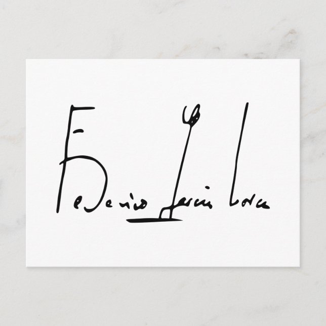 Federico García Lorca signature Postcard (Front)