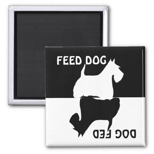 Feed dog dog fed Scottish Terrier fridge magnet