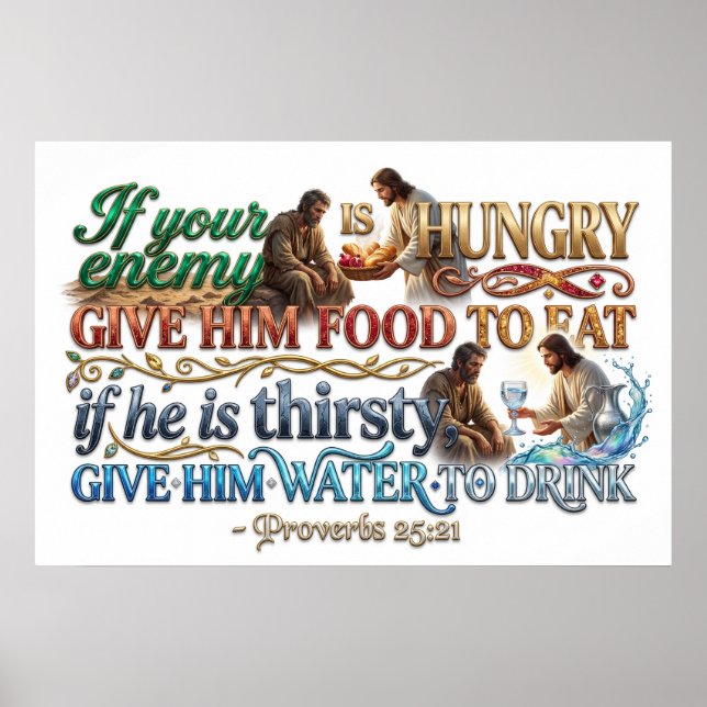 Feed Enemy Show Kindness Overcome Evil Poster (Front)