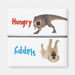 Feed Fed Dog Magnet Hungry Happy Dinosaur Funny