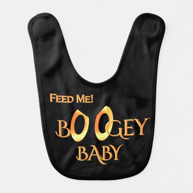 Feed Me Boogey Baby Halloween Baby Bib (Front)