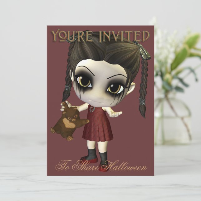Feed Me Candy Halloween Party Invitation (Standing Front)