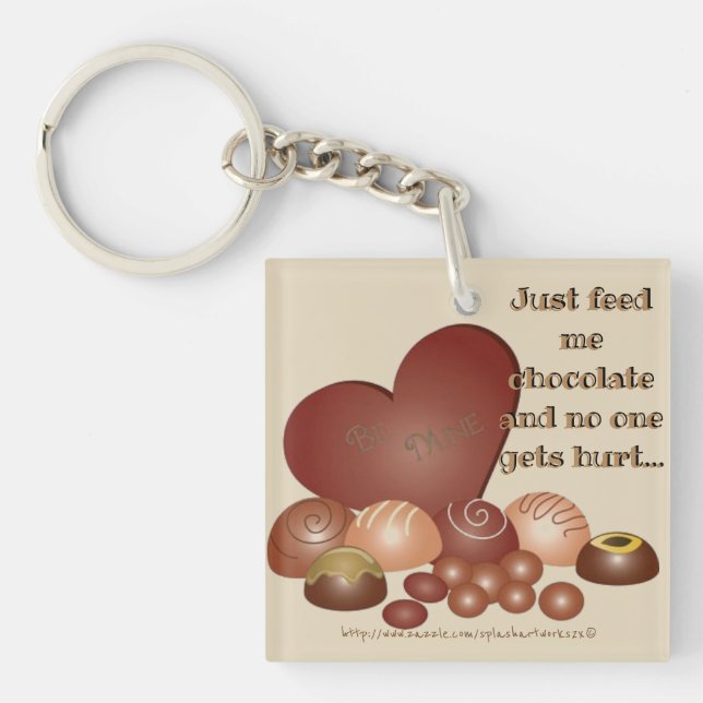 "Feed me Chocolate" Keychain (Front)