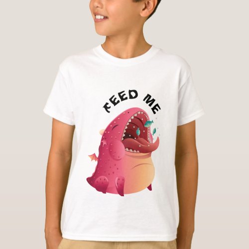 Feed Me Funny Baby Dragon T_Shirt