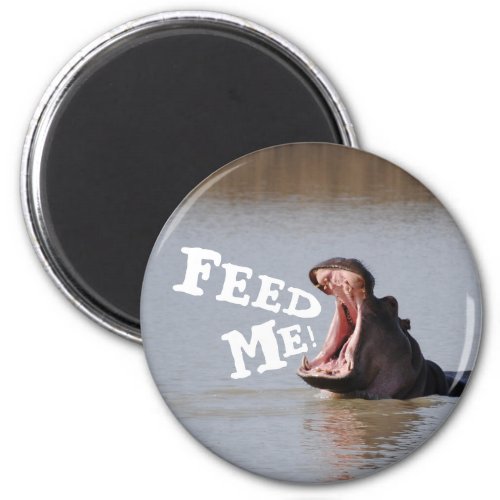 Feed Me Hippo Funny Fridge Magnet