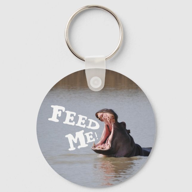 Feed Me! Hippo Keychain (Front)