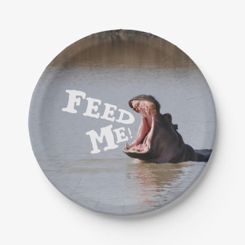 Feed Me Hippo Paper Plates