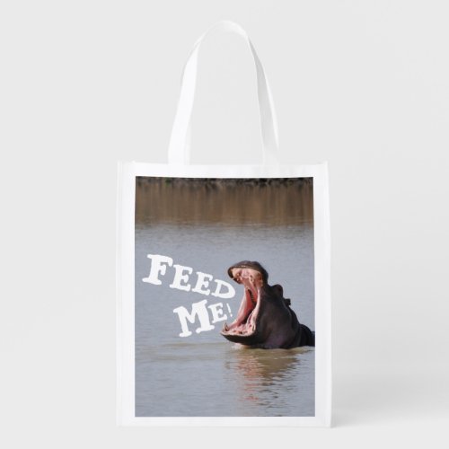 Feed Me Hippo Reusable Grocery Bag