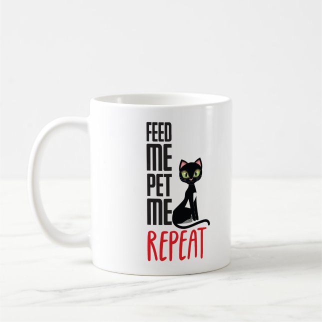 Feed me, Pet me Coffee Mug (Left)