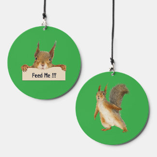 Feed Me!!! Squirrel Face Editable Text Wind Chime
