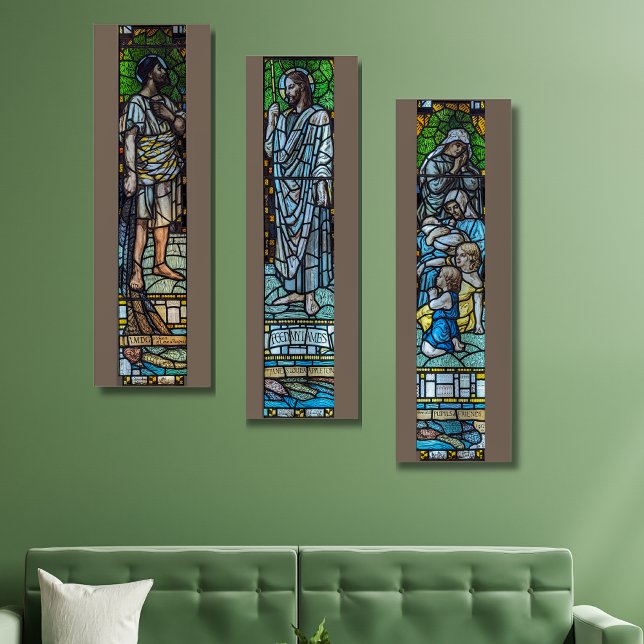 Feed My Lambs Stained Glass Triptych (Creator Uploaded)
