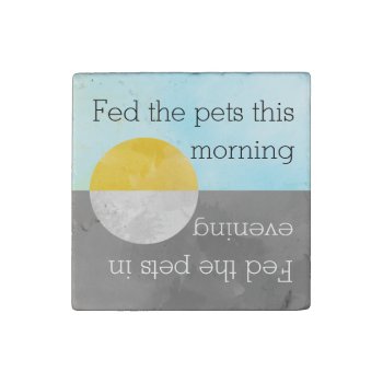 Feed Pets Kitchen Reminder | Fed Dog Cat Fish Pet Stone Magnet by clever_bits at Zazzle