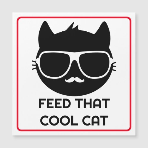 Feed That Cool Cat Pet Feeding Reminder Magnet