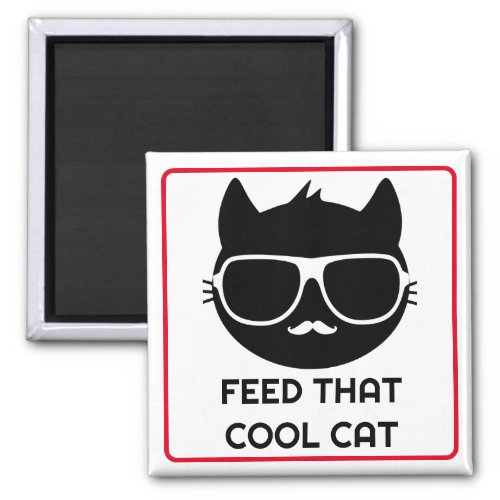 Feed That Cool Cat Pet Feeding Reminder Mini Magnet