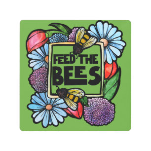 Feed the Bees Garden Flower Pollinator Art