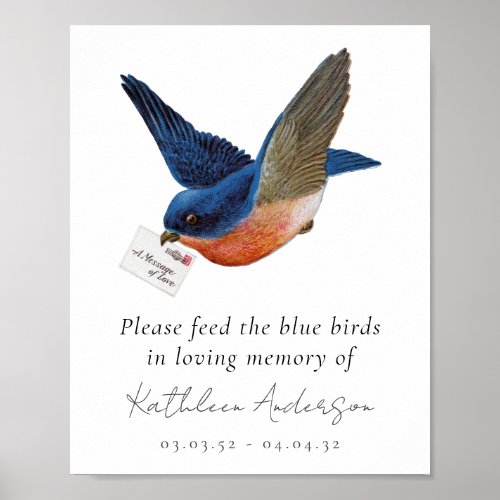 Feed the Birds Funeral Favor Sign