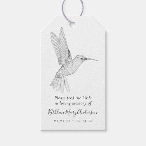 Feed the Birds in Loving Memory Funeral Gift Tags