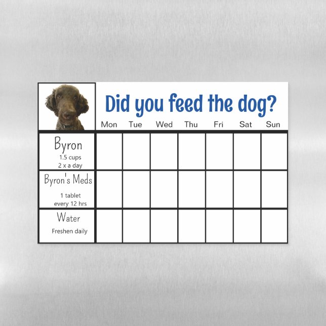Feed the Dog Dry Erase Magnetic Sheet (Horizontal)
