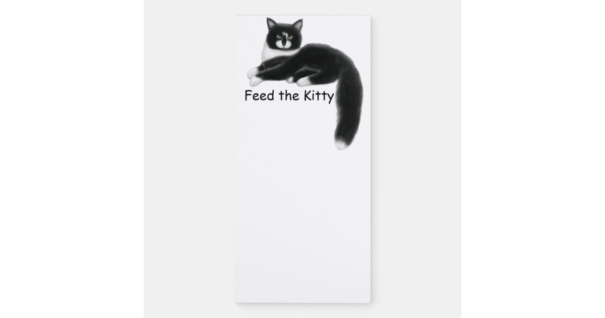 Feed The Kitty Cat Grocery List Magnetic Notepad Zazzle Com