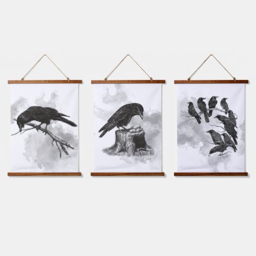 Feed them Peanuts Crow Lovers  Hanging Tapestry