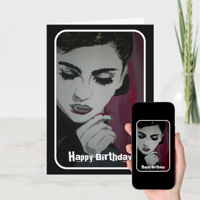'Feed Your Habits' (Vampire) Birthday Card | Zazzle