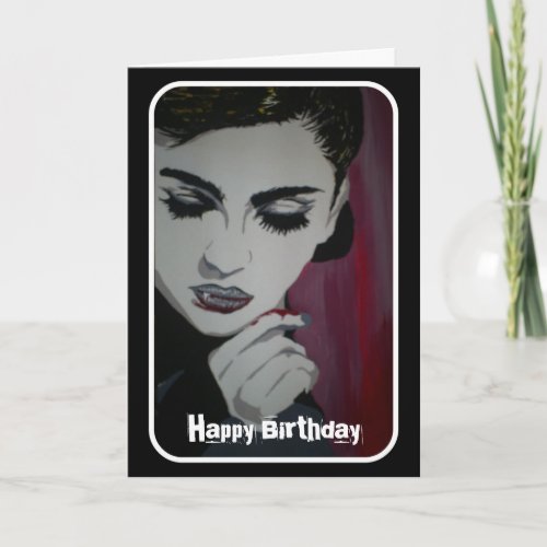 Feed Your Habits Vampire Birthday Card