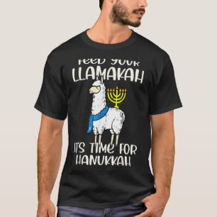 Feed Your Llamakah Llama Hanukkah Pajamas Chanuka T-Shirt