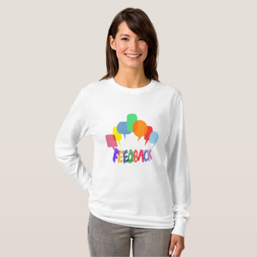 Feedback abstract word cloud colorful dialogue T_Shirt
