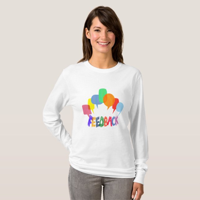 Feedback abstract word cloud colorful dialogue T-Shirt (Front Full)