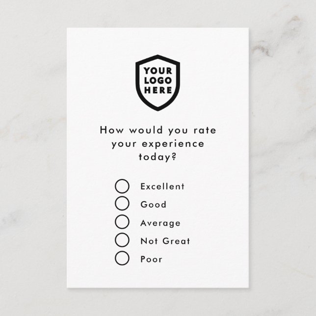 Feedback | Business Survey Logo Modern Minimalist Enclosure Card (Front)
