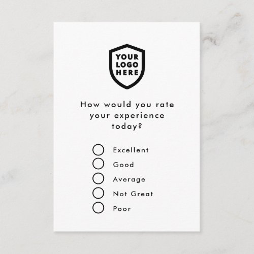 Feedback  Business Survey Logo Modern Minimalist Enclosure Card
