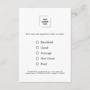 Feedback Business Survey Logo Modern Minimalist Enclosure Card