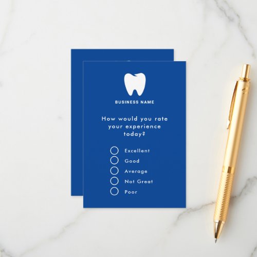 Feedback  Dentist Business Survey Logo Enclosure Card