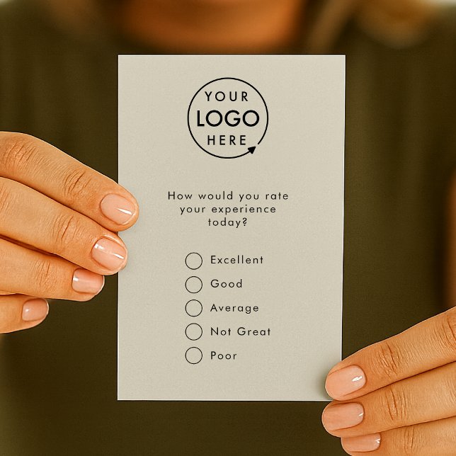 Feedback | Modern Minimalist Gray Logo Survey Card (Creator Uploaded)