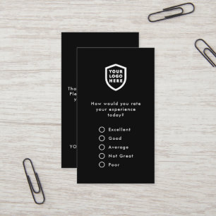 Feedback Modern Minimalist Logo Survey Business Card