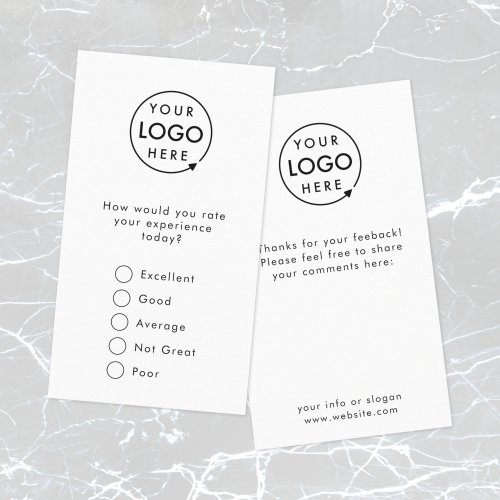 Feedback  Modern Minimalist Logo Survey Card