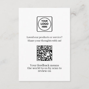 Feedback QR Customer Business Review Link Enclosure Card