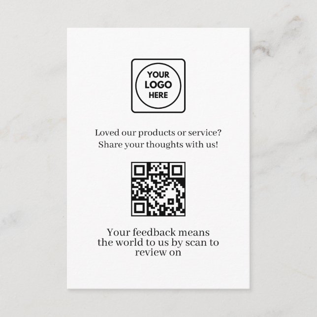 Feedback QR | Customer Business Review Link Enclosure Card (Front)