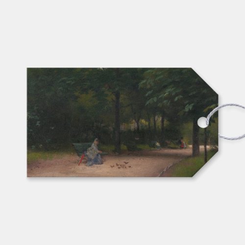 Feeding Birds in the Park by Paul Peel Gift Tags