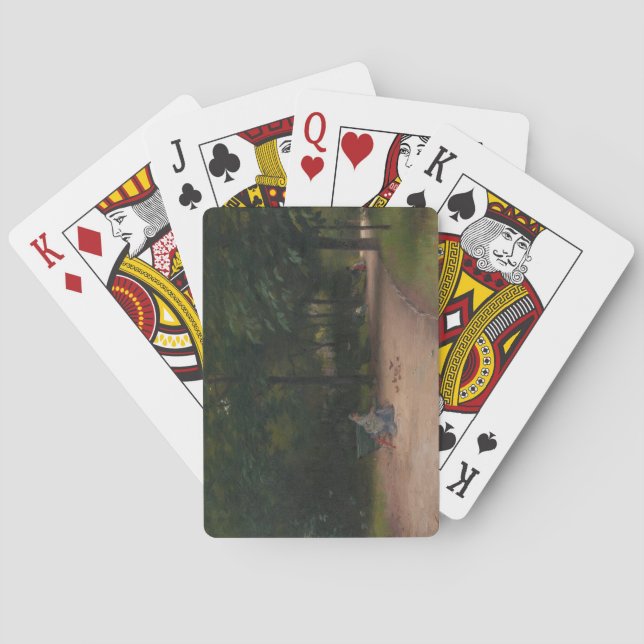 Feeding Birds in the Park (by Paul Peel) Poker Cards (Back)