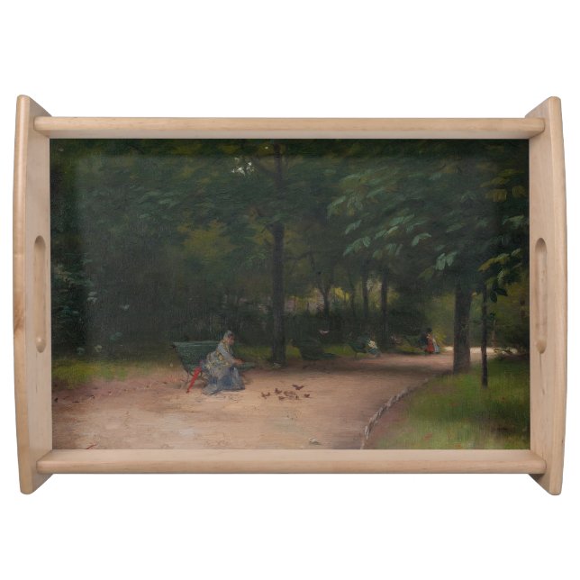 Feeding Birds in the Park (by Paul Peel) Serving Tray (Front)